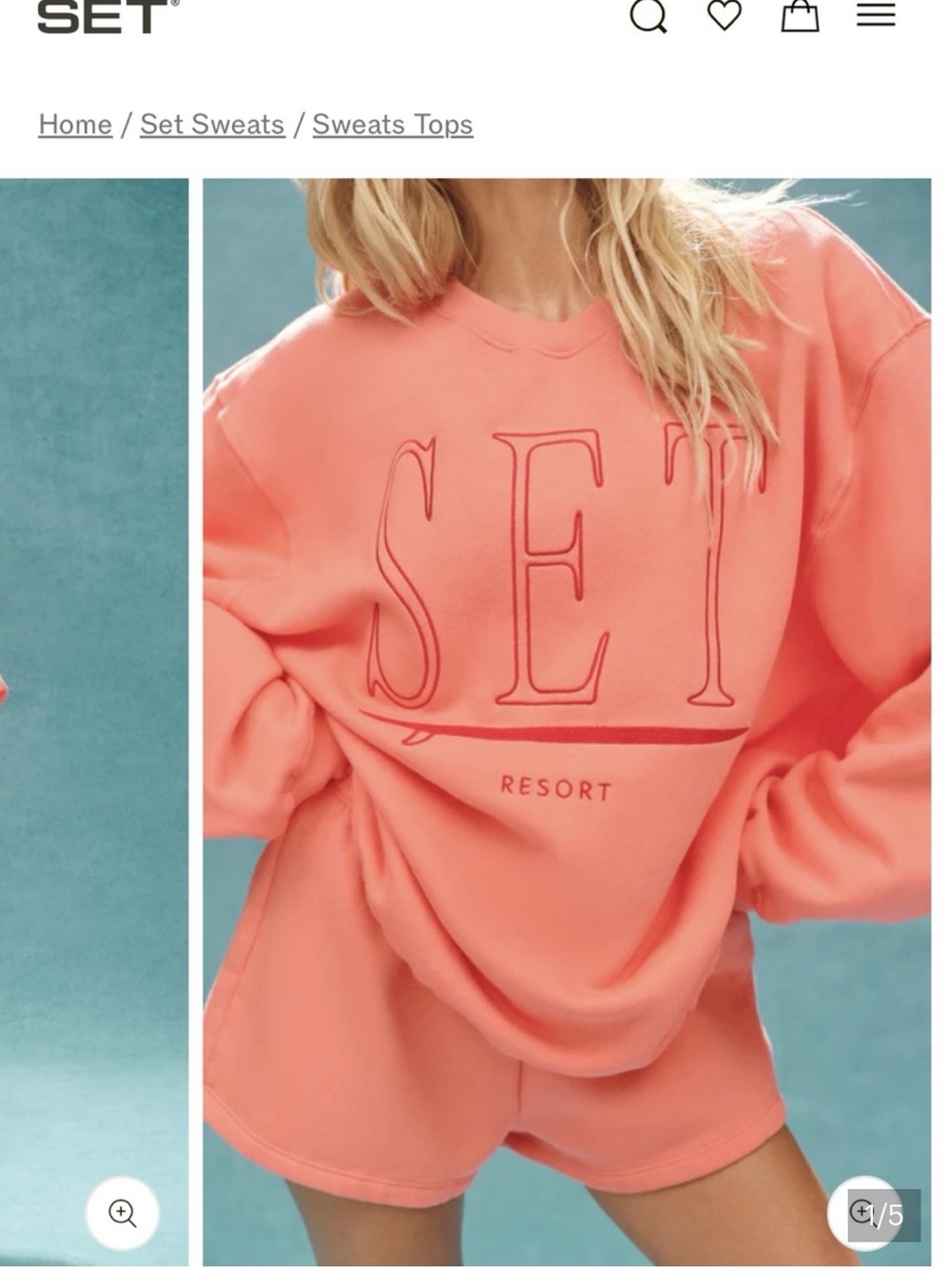 SET Active Coral Logo Sweatshirt
